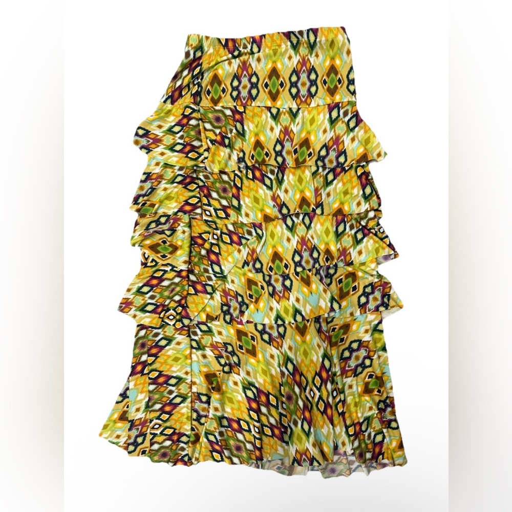 Yellow Gem Tiered Ruffle Women's maxi Skirt